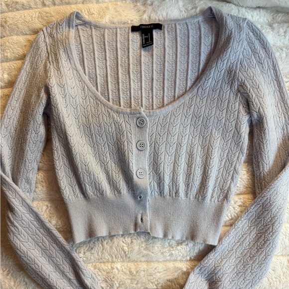 Forever 21 Light Gray Ribbed Sweater - Picture 1 of 3